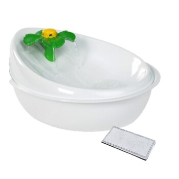 Flower Drinking Fountain 1.5 l with replacement filter