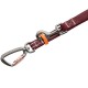 Bordeauxfarbener, verstellbarer Nylon-Leinenabschnitt mit Metallkarabiner und Steckhaken, orangefarbenem Stopper und 'HUNTER'-Logo.