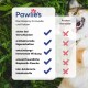 Pawlie's Zahnspray für Haustiere: sicher bei Verschlucken, antibakteriell, umweltfreundlich. Häkchen für Pawlie's, Kreuze für andere.