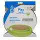 Catit Play Refill Pad for the Play 'n Scratch toy, featuring a round cardboard scratching surface in a green base, with multilingual text.