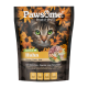 Verpackung für Katzenfutter mit dem Gesicht einer Katze, umgeben von Blumen, beschriftet mit "Pawsome! Fresh & Dry" und "Adult Huhn" und "Chicken" in Fettdruck.