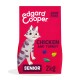 Cat food bag featuring a playful illustration of a gray cat, labeled "Edgard Cooper," with "CHICKEN AND TURKEY," "SENIOR," and "2kg."