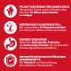 Infografik, die die Vorteile von Hundefutter beschreibt: Zahnpflege, gesunde Haut & Fell, Unterstützung der Verdauung und Unterstützung des Immunsystems mit Vitamin E.