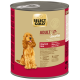 Select Gold Adult Sensitive Hundefutterdose mit Rind und Reis, mit Bild eines Golden Retrievers und glutenfreier Rezeptur.
