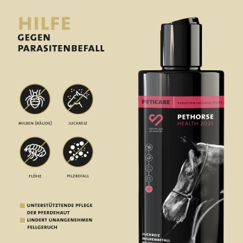 Anti-Parasiten Pferde-Shampoo gegen Milben Flöhe Pilz, lindert Juckreiz | 250 ml