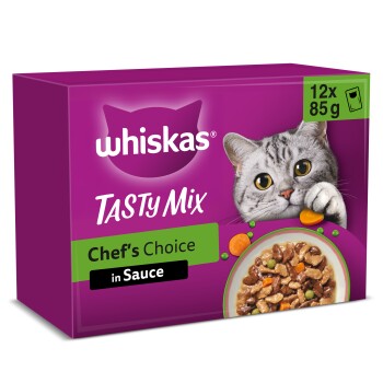 Whiskas Gemengd Pakket Tasty Mix Portiezakjes Kattenvoer - Fish of The Day in Saus