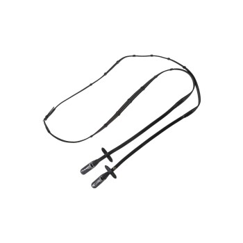 Schwarze Haustierleine mit zwei Clips, mit einem geflochtenen Design und verstellbarer Länge.