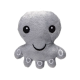 Graues Plüsch-Oktopus-Spielzeug für Haustiere mit gestickten Augen und Lächeln, für Haustiere entworfen.
