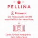 Das Bild zeigt den Markennamen "PELLINA" mit einem roten Stern und eine Notiz auf Deutsch, die erklärt, dass die Farbauswahl nur für den Verschluss gilt.
