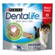 Friandises pour chiens Purina Dentalife Daily Oral Care en Maxi Pack, contenant 15 bâtonnets pour chiens de taille moyenne (12-25 kg), avec un design texturé pour une mastication facile.