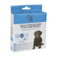 Schutzhosen für Hündinnen in einer blauen Box, mit einem braunen Hund auf der Vorderseite. Der Text enthält 'Schutzhöschen für Hündinnen' und Größenoptionen.