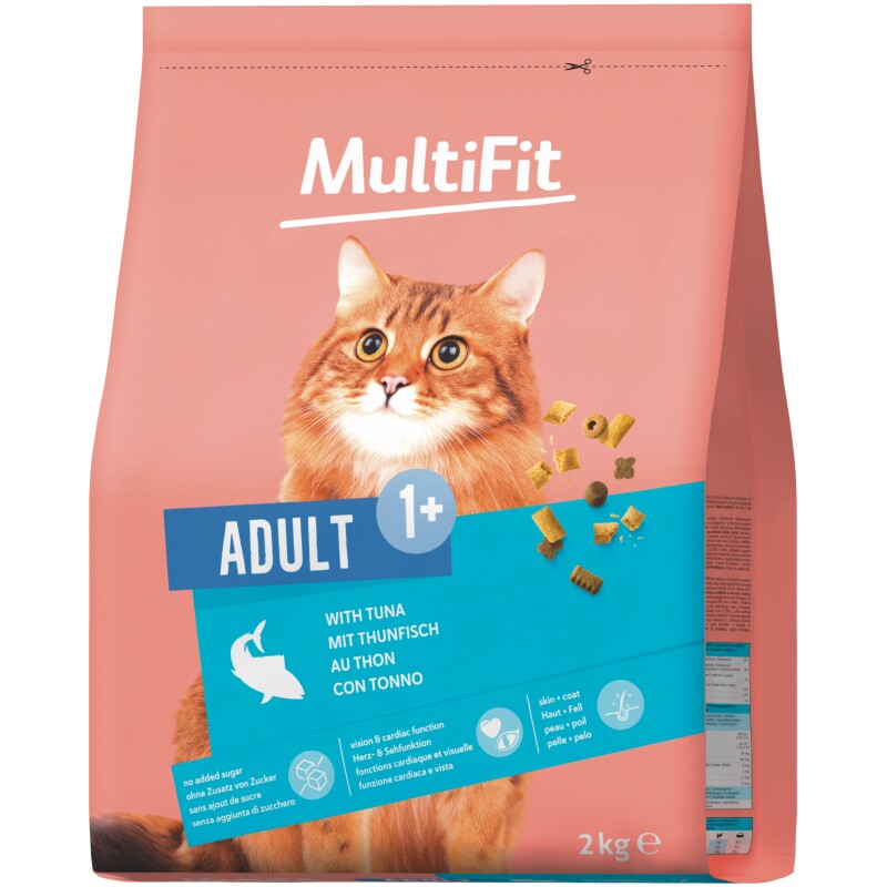 MultiFit droogvoer kat, volwassen Tonijn 2 kg