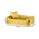 ® Hundebett inkl. Gratis-Beigabe, Kuschelsofa gelb S