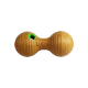 KONG hondenspeelgoed in de vorm van een dumbbell, met een gestructureerd oppervlak en een groene opening voor traktaties, met het KONG-logo zichtbaar.