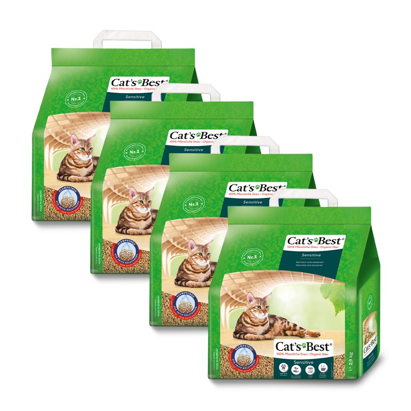 Cat's Best Sensitive klontvormende kattenbakvulling 4x2,9 kg