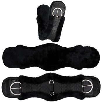 Westerngurt Classical anatomisch Lammfell schwarz 85 cm