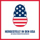 Stilisierte Pfote mit US-Flaggensternen und -streifen; darauf steht „HERGESTELLT IN DEN USA“ und „AUS GLOBAL BESCHAFFTEN MATERIALIEN“.