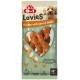 8in1 Lovies Chicken with Carrot Sticks Hundeleckerli-Tüte, lächelnder Hund und herzförmiges Fenster, das karottenumschlungene Sticks zeigt.