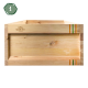 Holzrahmen für ein Haustierbett mit natürlichem Finish, mit dem Logo 'My Little Farm by Miniature' und bunten Akzentstreifen.