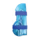 Blauer Gel-Haustierstiefel mit zwei verstellbaren blauen Riemen, entworfen zum Schutz der Pfote eines Haustiers.