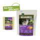 Hundefutterverpackung mit "Wilderness Rocky Hills" für Erwachsene, mit 70% Fleisch, 30% Gemüse und 0% Getreide. Ankündigung des neuen Designs.