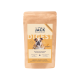 Hello Jack Digest Hundeleckerli-Packung mit Bulldoggenbild, Erdnussbuttergeschmack und Text zur Unterstützung der Verdauung.