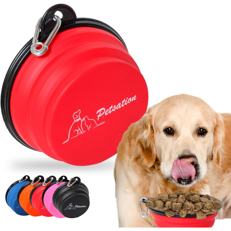 Petsation Faltbarer Reisenapf Rot 350 cm³
