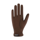 Braune Haustierpflege-Handschuh mit strukturierter Oberfläche und passgenauer Passform, mit dem Markennamen "Roeckl" am Handgelenk.