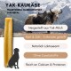 Yak-Käse-Stick vor Bergen und einem Yak, mit Text über seine traditionellen, natürlichen und nahrhaften Eigenschaften aus Nepal.