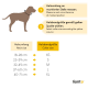 Hundehalsschildergröße mit Anweisungen auf Deutsch und Englisch zur Messung der Halsgröße und zur Auswahl der Halsbandgröße.