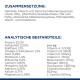 Haustierfutterverpackung mit Zutatenliste auf Deutsch, die die Zusammensetzung, analytische Komponenten und Vitamine pro kg detailliert.
