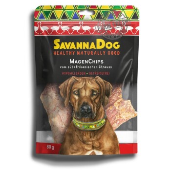 SavannaPet SavannaDog Magen Chips vom südafrikanischen Strauß 80 g