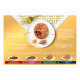 Assiette blanche avec une timbale humide GOURMET GOLD contenant des morceaux de carotte, fourchette dorée sur fond jaune