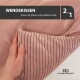 Wendekissen in rosa, 2-in-1 Design mit glatter und geriffelter Optik, handgehalten, von Rohrs Schneider.
