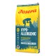 Josera hypoallergen Hundefutterbeutel (12,5 kg) mit gelbem Hintergrund, Hundillustrationen und textfreier Ernährung in Deutsch und Englisch.