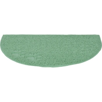 Grüne Haustiermatte mit strukturierter Oberfläche und Pfotenabdruckdesign, ideal um Böden sauber zu halten.