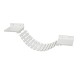 White cat wall bridge with two shelves and a curved slatted walkway, designed for pet climbing and play.