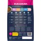 Eukanuba Hundefutterverpackung mit Nährwertinformationen für Welpen, Erwachsene, Senioren und Fütterungshinweisen in mehreren Sprachen.