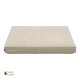 Beige Haustierbett mit einer weichen Oberfläche und einem hellbraunen Rand, mit dem Logo "Doctor Bark" und einem "Green Label" Emblem.