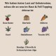 Bild zeigt Zutaten für ein Haustierhaut- und -fell-Topping: Rote Beete, Bierhefe, Karotten, Hanf, Heidelbeeren, Trauben-OPC und Algen.