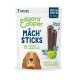 Emballage de friandises pour chiens Edgard Cooper Mâch' Sticks : 7 bâtonnets, faible en calories, saveur pomme et eucalyptus, avec une illustration de chien souriant.