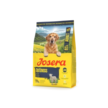 Josera Optiness Adult Hundefutter mit Lamm, große Kroketten, 77 % tierisches Protein, deutsche Qualität, Herzunterstützung, moderates Energieniveau.