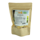 Braune Papiertüte mit Bananenchips für Haustiere, beschriftet mit 'BANANENCHIPS', mit Frischegarantie und Fütterungsempfehlungen.