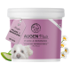 Behälter für Augenpads für Hunde mit einem süßen Hundegesicht-Label, angereichert mit Aloe Vera, Panthenol und Kamille. Enthält 100 Pads.