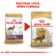 Comparaison de l'emballage de la nourriture pour chiens Royal Canin Cocker Adult, avec un nouveau design portant le texte "NOUVEAU LOOK, MÊME FORMULE."
