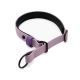 Verstellbarer Haustierhalsband in lila und pink mit schwarzen Akzenten und Ringen, entworfen für Komfort und Stil.