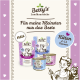 Die Verpackung des Katzenfutters von Betty's Landhausküche zeigt Hähnchen-, Truthahn- und Rindfleischbeutel sowie eine Dose mit "Für meine Kleinsten nur das Beste" und "neu."