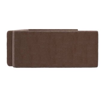 Braunes Haustiersofa mit modernem Design, mit niedrigem Profil und klaren Linien, geeignet für kleine bis mittelgroße Haustiere.