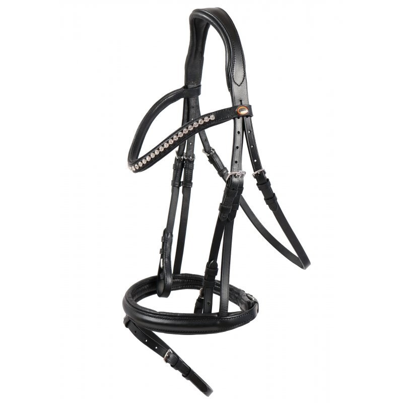 Hans Melzer Horse Equipment Hans Melzer Trense Valluhn schwarz/silber englisches Reithalfter WB EXTRA (KB-Kaltblut)
