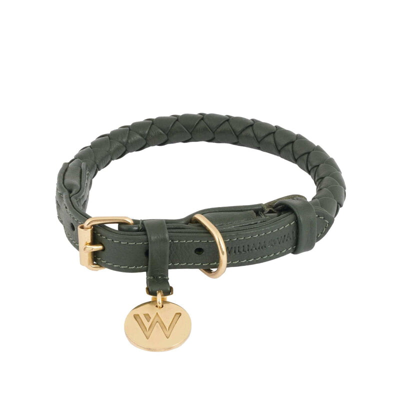 William Walker Hundehalsband Twisted Dark Moss XS